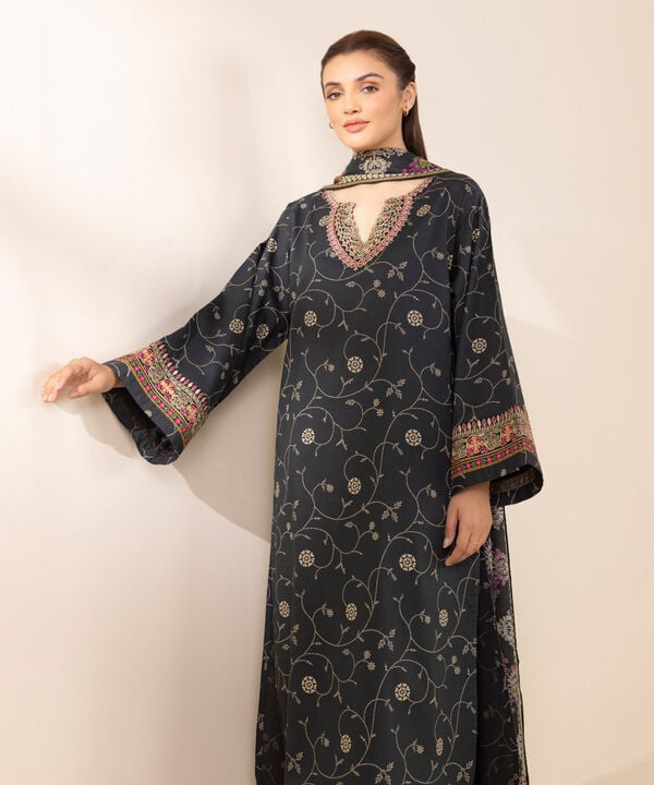 3 Piece - Embroidered Lawn Suit - U3PEDY25V121