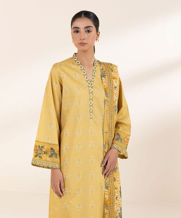 3 Piece - Embroidered Lawn Suit - U3PEDY25V127