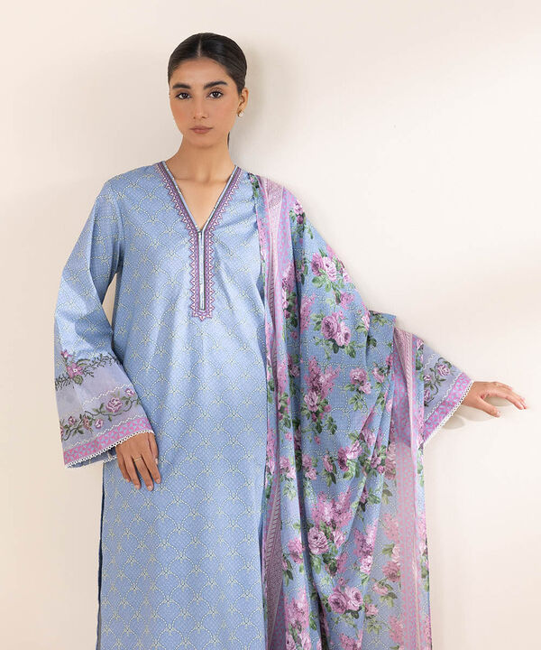 3 Piece - Embroidered Lawn Suit - U3PEDY25V130