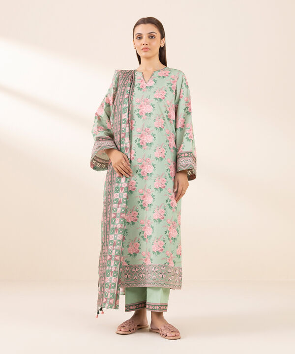 3 Piece - Embroidered Lawn Suit - U3PEDY25V135