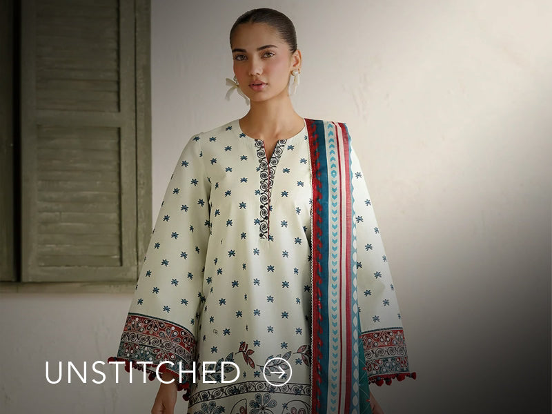 A banner on Nainpreet featuring embroidered unstitched ensembles with vibrant detailing and soft contrast.
