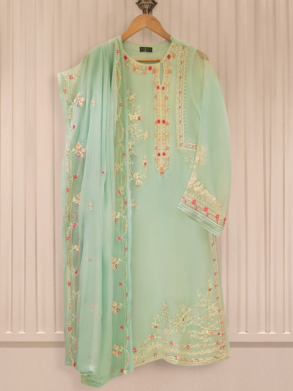 Two Piece 100% Pure Chiffon Heavily Embroidered S105377