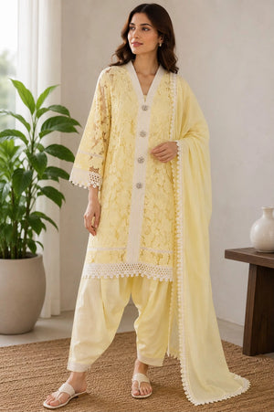 Luxe Edit '26 - Butter Yellow Cutwork Set (RTS)