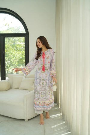 Lawn Pret '26 - Lilac Garden Kaftan