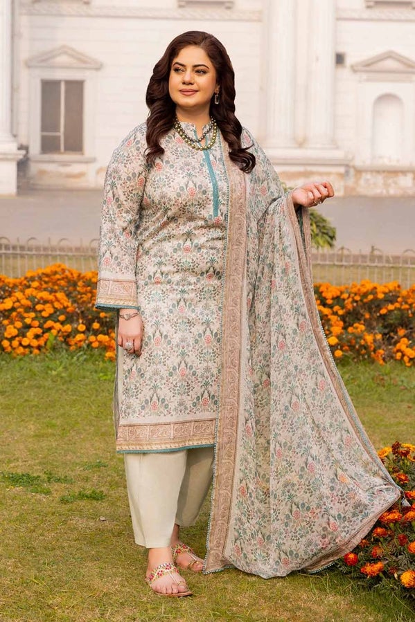 Tribute To Mothers '24 - 3Pc Printed Lawn Unstitched Suit With Chiffon Dupatta Bm-42012