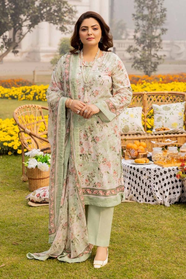 Tribute To Mothers '24 - 3Pc Printed Lawn Unstitched Suit With Chiffon Dupatta Bm-42013