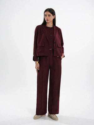 BeyondWinter FW '25 - French Maroon Tweed Ensemble