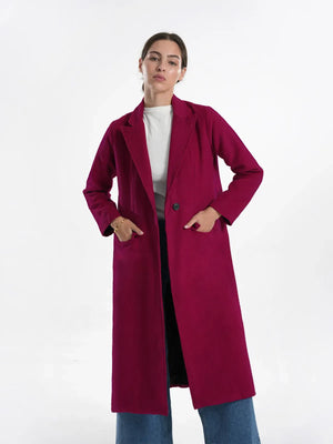 BeyondWinter FW '25 - Magenta wool coat