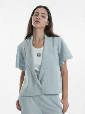 BeyondWinter FW '25 - Pastel Blue Tweed Jacket