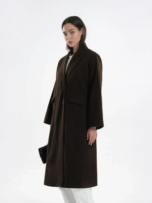 BeyondWinter FW '25 - Brown Pleated Wool Coat