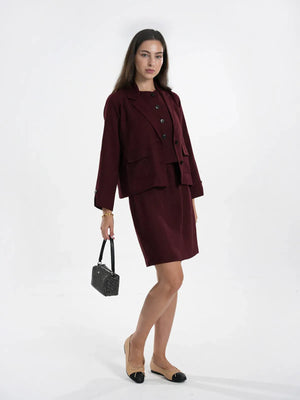 BeyondWinter FW '25 - Wine Tweed Ensemble