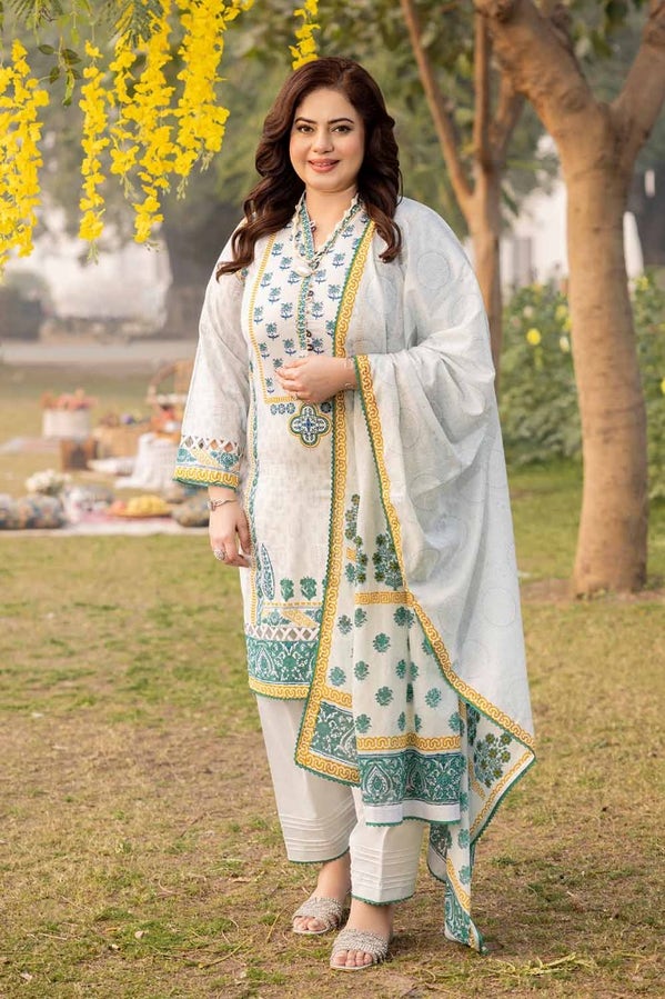 Tribute To Mothers '24 - 3Pc Printed Lawn Unstitched Suit Cl-42138 B