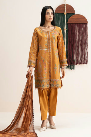 Desi Summer Pie '26 - 3 Piece Embroidered Dobby Lawn Suit | DWA2604-ESM-MTD