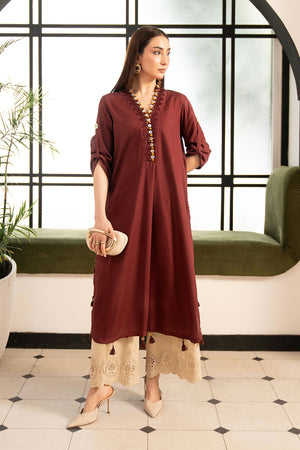 Desi Summer Pie '26 - 2 Piece Embroidered Lawn Suit | DA26104-ESM-RED
