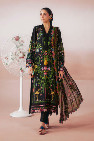 Desi Summer Pie '26 - 3 Piece Embroidered Lawn Suit | DWA2616-ESM-BLK