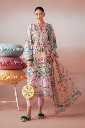 Desi Summer Pie '26 - 3 Piece Embroidered Lawn Suit | DWA2616-ESM-PNK