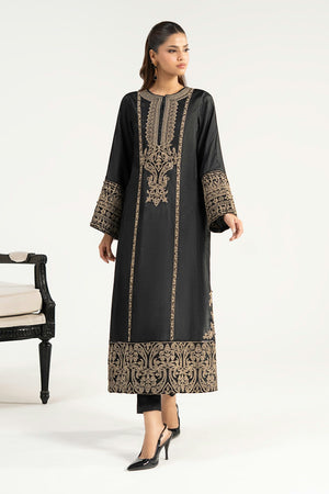 Desi Summer Pie '26 - 2 Piece Embroidered Raw Silk Suit | DWE2639-ESM-BLK