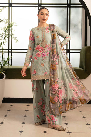 Desi Summer Pie '26 - 3 Piece Embroidered Lawn Suit | DWP2610-ESM-GRN