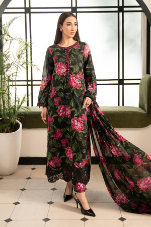 Desi Summer Pie '26 - 3 Piece Embroidered Lawn Suit | DWP2615-ESM-BLK