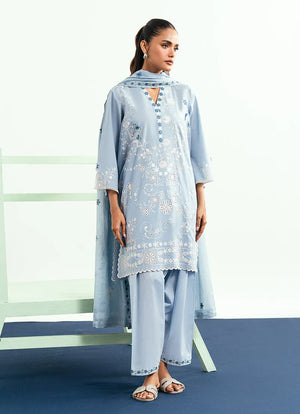 Spring Pret '26 - Embroidered 3 PC Suit | 14629/401/304