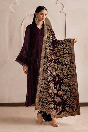 Shawls '26 - EMBROIDERED VELVET SHAWL VS-66