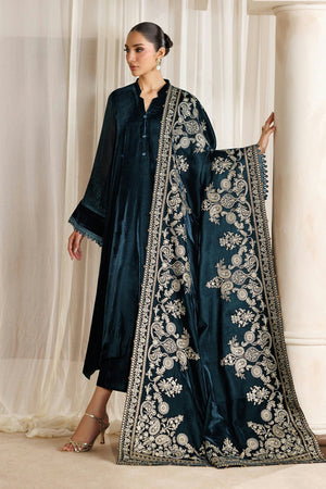 Shawls '26 - EMBROIDERED VELVET SHAWL VS-73