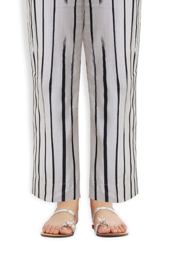 Beige Striped Pants