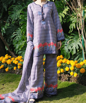 Summer Lawn '26 - Indigo Ikat Roses