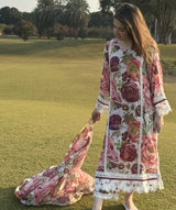 Huma Dilnawaz Summer Lawn 24 - Pink and Maroon Peonies Day Out
