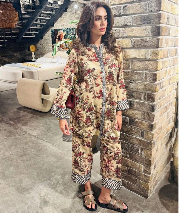 Mid Season Lawn '25 - Toile Print with Red Roses