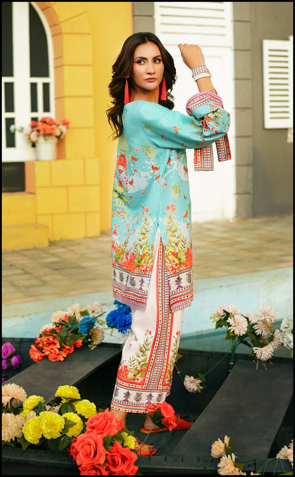 Sumaira Aurangzeb Sila Lawn Pret '24 - Sky Elegance