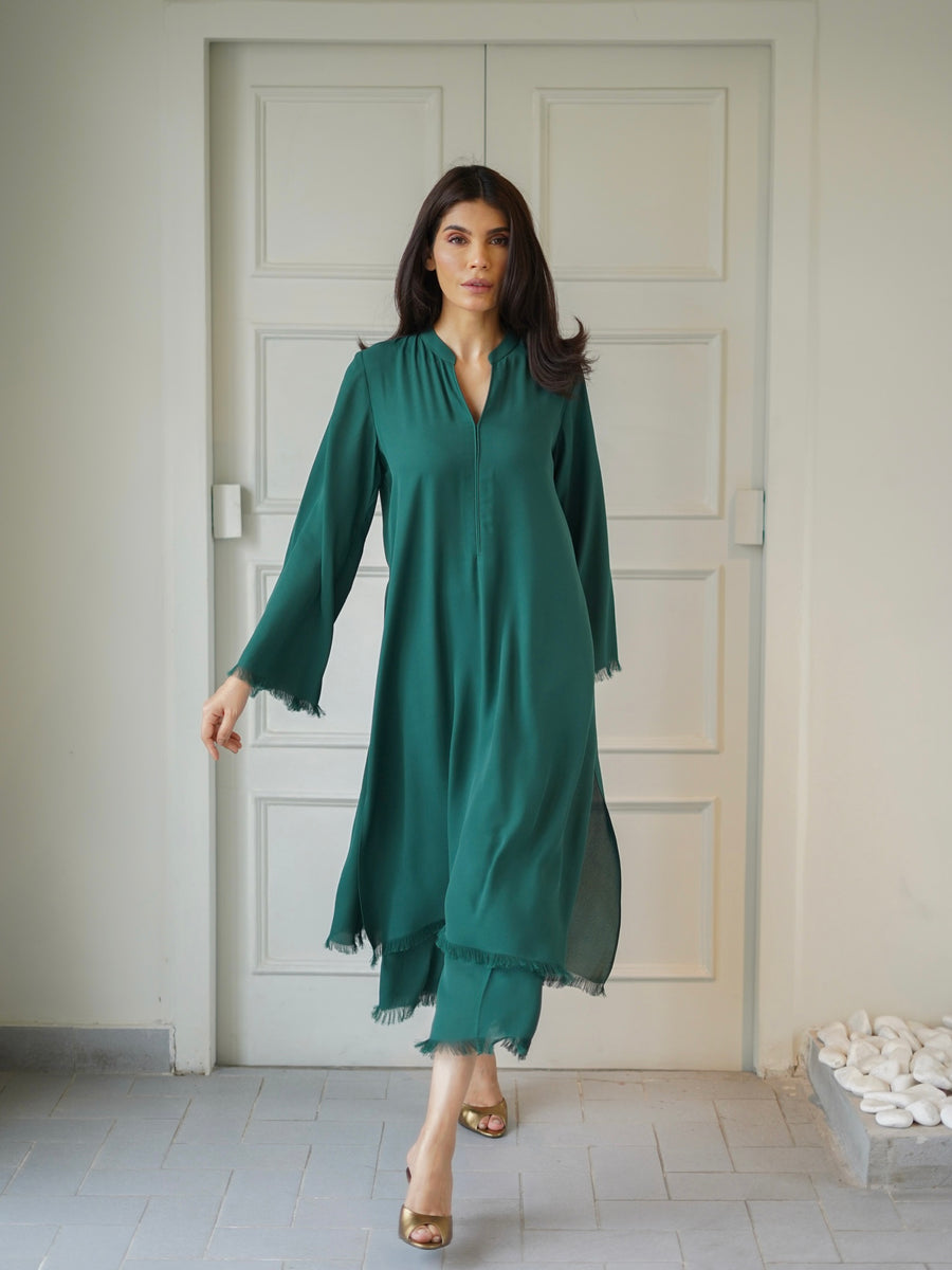 Sak Atelier - Bottle Green Carlo Set – Nainpreet - The Collective