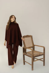 Hassal Autumn Winter '23 - Lily Knitted Cape Plum Separates