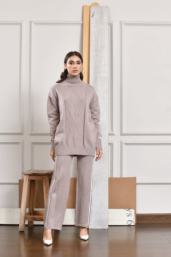 Autumn Winter -Elsie Contrast Knit Suit