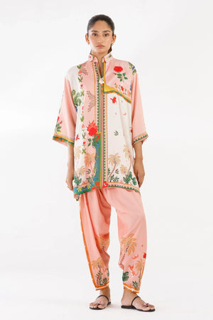 Stitched Printed Linen Shirt + Shalwar | SS26BSP129P2T