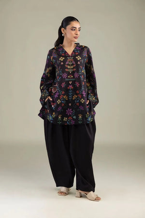 New In '26 - Black V-Neck Kurta | 1-26-246-A-D1