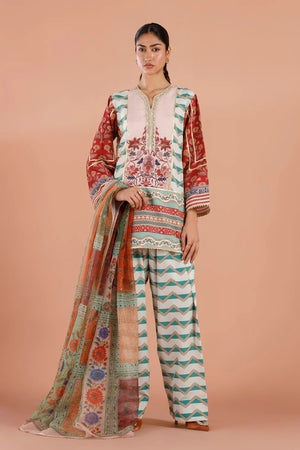 Eid Edit '26 - Stitched Embroidered Raw Silk Suit | SS26EXE604P3