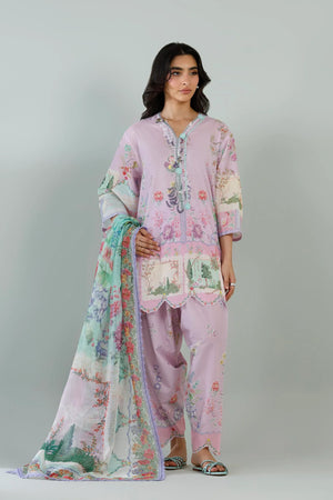 Eid Edit '26 - Stitched Printed Muzlin Suit | SS26MUZ114AP3