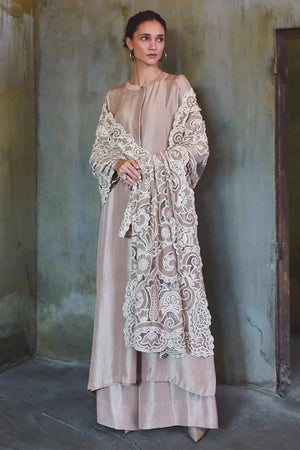 Diffusion '26 - Coffee beige raw silk kurta set