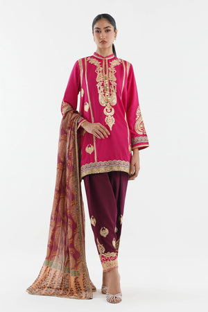 New In '26 - Stitched Embroidered Blended Raw Silk Suit | SS26SGE485P3
