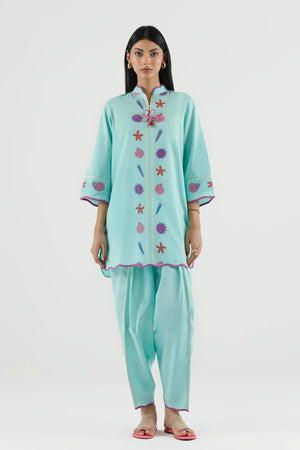 New In '26 - Stitched Embroidered Lawn Shirt + Shalwar | SS26ESE325P2T