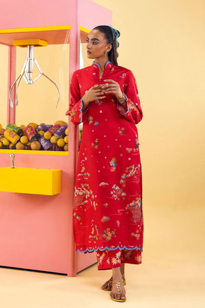 New In '26 - Stitched Printed Basic Viscose Shirt+ Culotte | SS26BSP152P2T