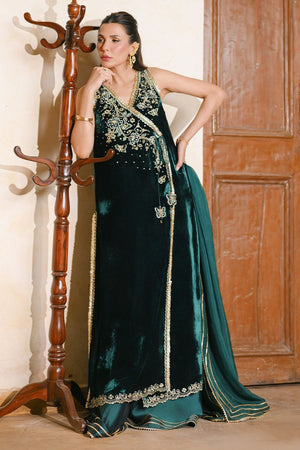 Qissa Luxury Velvets '26 - Leher Angarkha And Dupatta