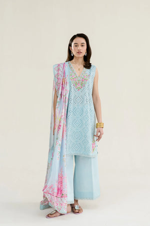 Ramadan Ready To Wear '26 - ICE Blue Luxury Embroidered Lawn 3PCS SET (NPA3-26404)