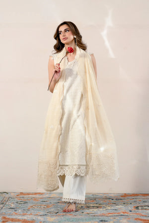 Ready To Wear SS '26 - IVORY LUXURY EMBROIDERED LAWN 3PCS SET | NPA3-26417