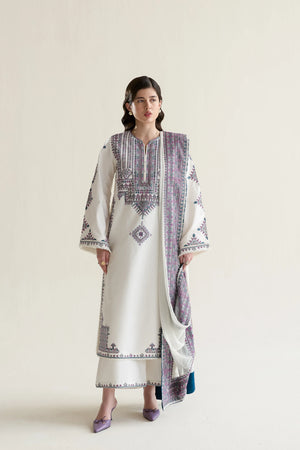 Ramadan Ready to Wear '26 - OFF-WHITE LUXURY EMBROIDERED LAWN 3PCS SET (NPA3-26406)