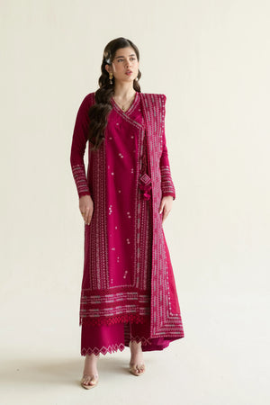 Ramadan Ready to Wear '26 - FUCHSIA LUXURY EMBROIDERED LAWN 3PCS SET (NPA3-26405) (RTS)