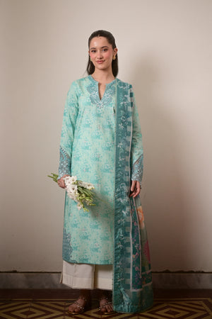 Summer Lawn Vol 2 '26 - AQUA GARDEN LUXURY PRINTED EMBROIDERED LAWN SET (NEL-26621) EID UL ADHA 2026