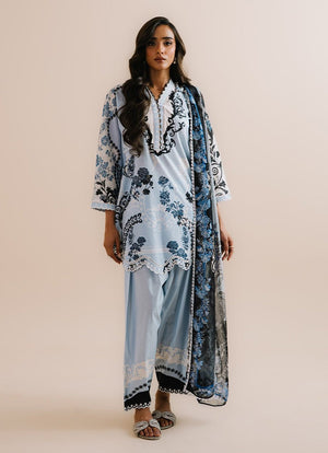 Printopia '26 - Printed Embroidered 3 PC Suit | 17114/201/301