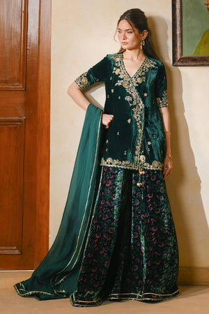 Qissa Luxury Velvets '26 - Saaz Angarkha And Dupatta